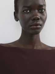 Mango Brown Fine Knit Blouse - Image 4 of 5