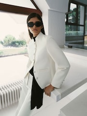 Mango White Button Up Jacket - Image 1 of 5