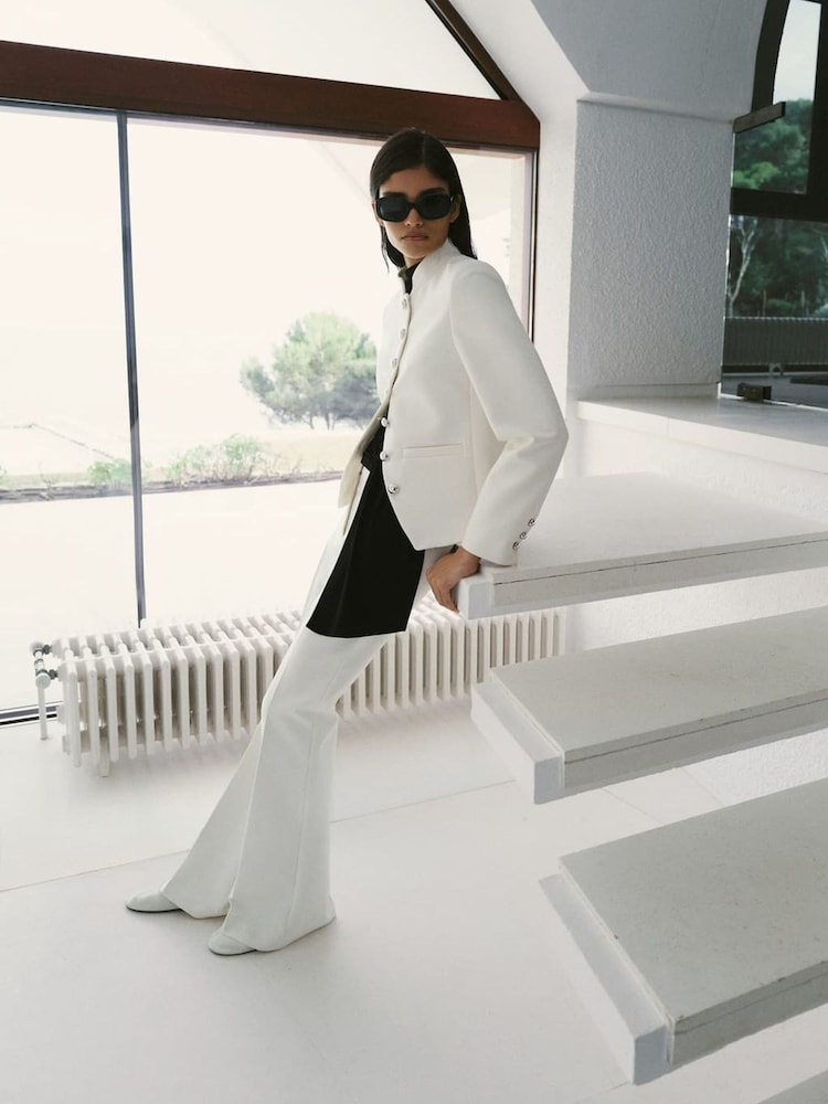 Mango White Button Up Jacket - Image 2 of 5