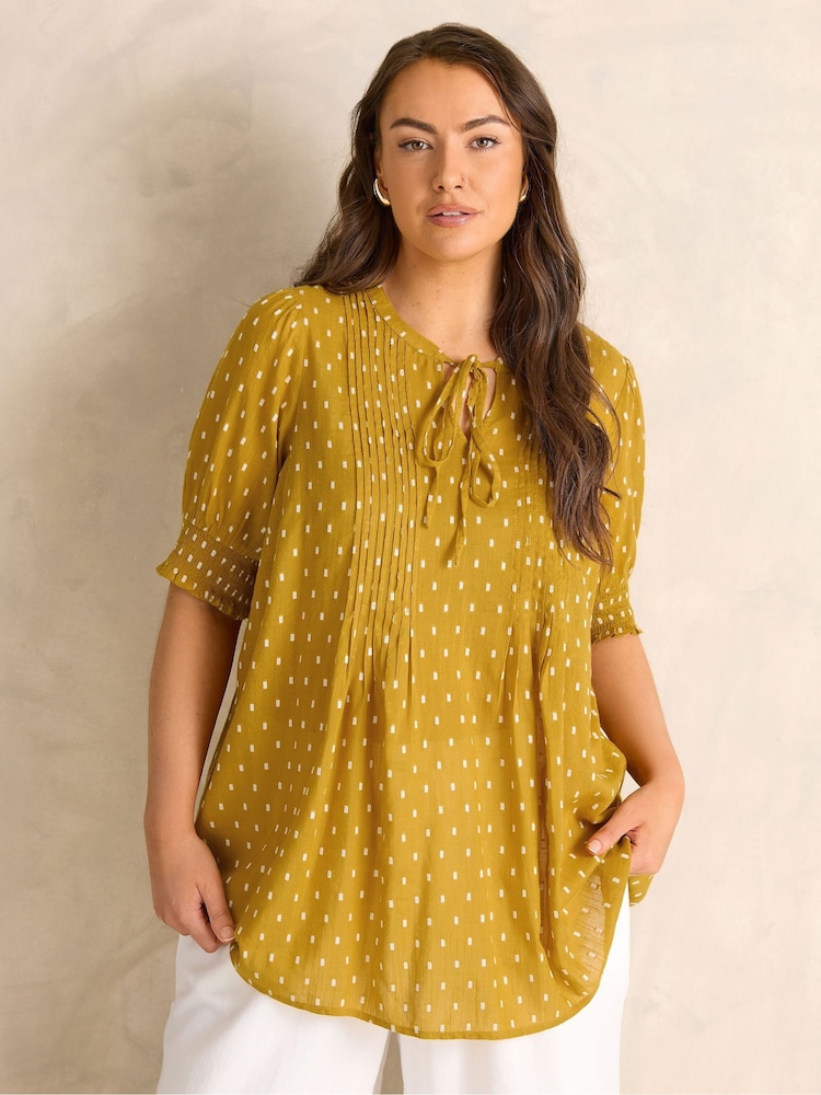 Evans Gold Dobby Boho Top - Image 1 of 5