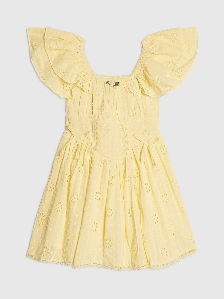 River Island Kleid mit Broderie-Rosetten - Bild 1 von 4 River Island Kleid mit Broderie-Rosetten - Bild 1 von 4