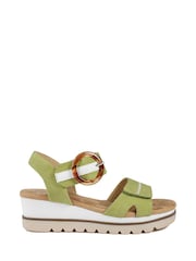 Pavers Lime Comfortable Wedge Heel Sandals - Image 1 of 5