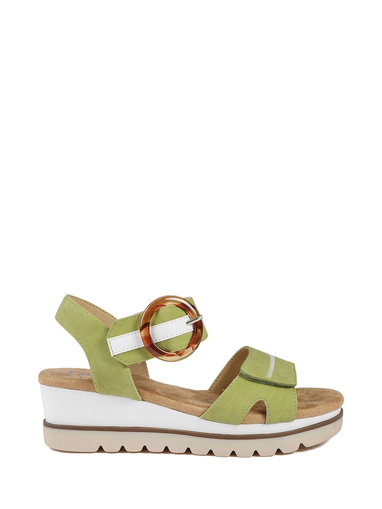 Pavers Lime Comfortable Wedge Heel Sandals - Image 1 of 5