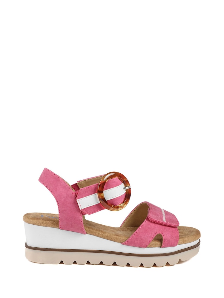 Pavers Pink Comfortable Wedge Heel Sandals - Image 1 of 5