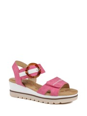 Pavers Pink Comfortable Wedge Heel Sandals - Image 2 of 5
