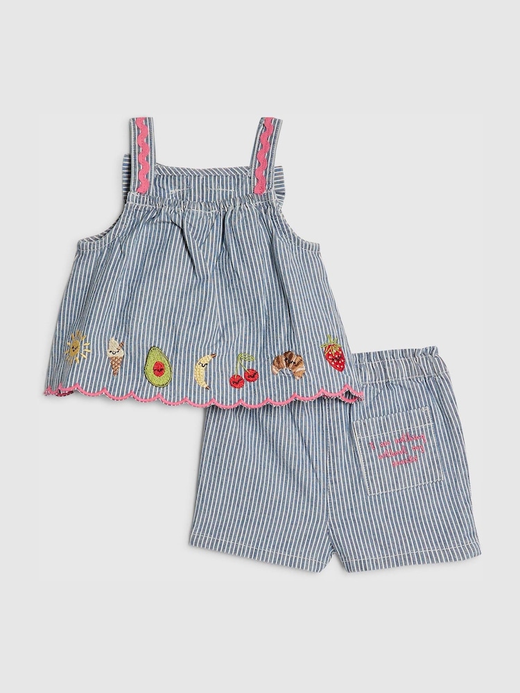 River Island Stripe Fruits Cami Top & Shorts Set - 圖片 1/6