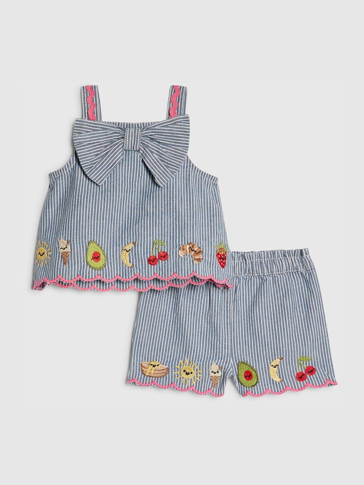 River Island Stripe Fruits Cami Top & Shorts Set - 圖片 2/6