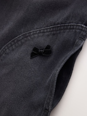 Charcoal Grey Velvet Bow Dungarees (3-16yrs) - Image 4 of 8