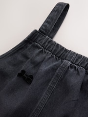 Charcoal Grey Velvet Bow Dungarees (3-16yrs) - Image 8 of 8