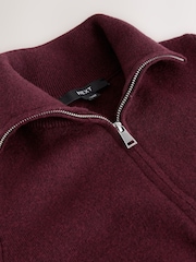 Berry Red Supersoft Funnel Zip Neck Jumper - Image 7 of 7