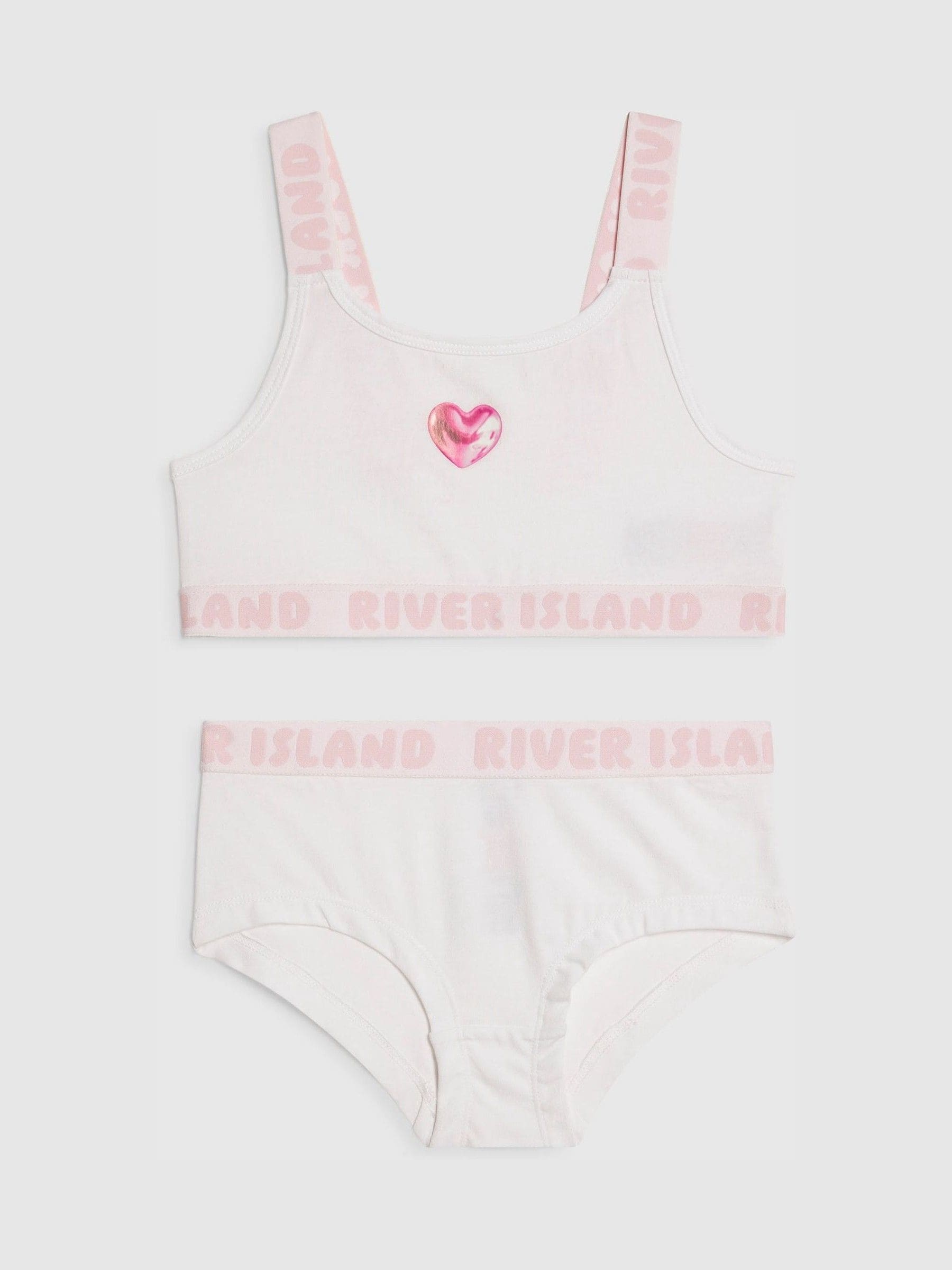 Satın al Beyaz - River Island Askılı Crop Top ve Slip Çoklu paket