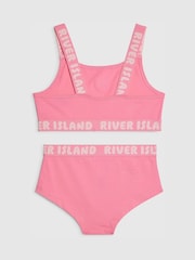 River Island Pink Strappy Crop Top & Briefs Set - Image 2 of 4