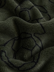 Black Football Outline Fleece Hooded Blanket (5-16yrs) - Image 6 of 7