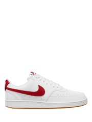 Nike White Red Court Vision Low Trainers - Image 1 of 3