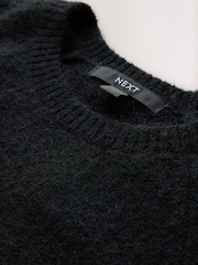 שחור - Knitted Short Sleeve Jumper - תמונה 6 מתוך 6