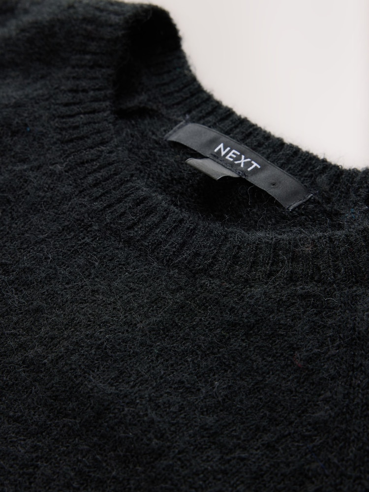 שחור - Knitted Short Sleeve Jumper - תמונה 6 מתוך 6 שחור - Knitted Short Sleeve Jumper - תמונה 6 מתוך 6