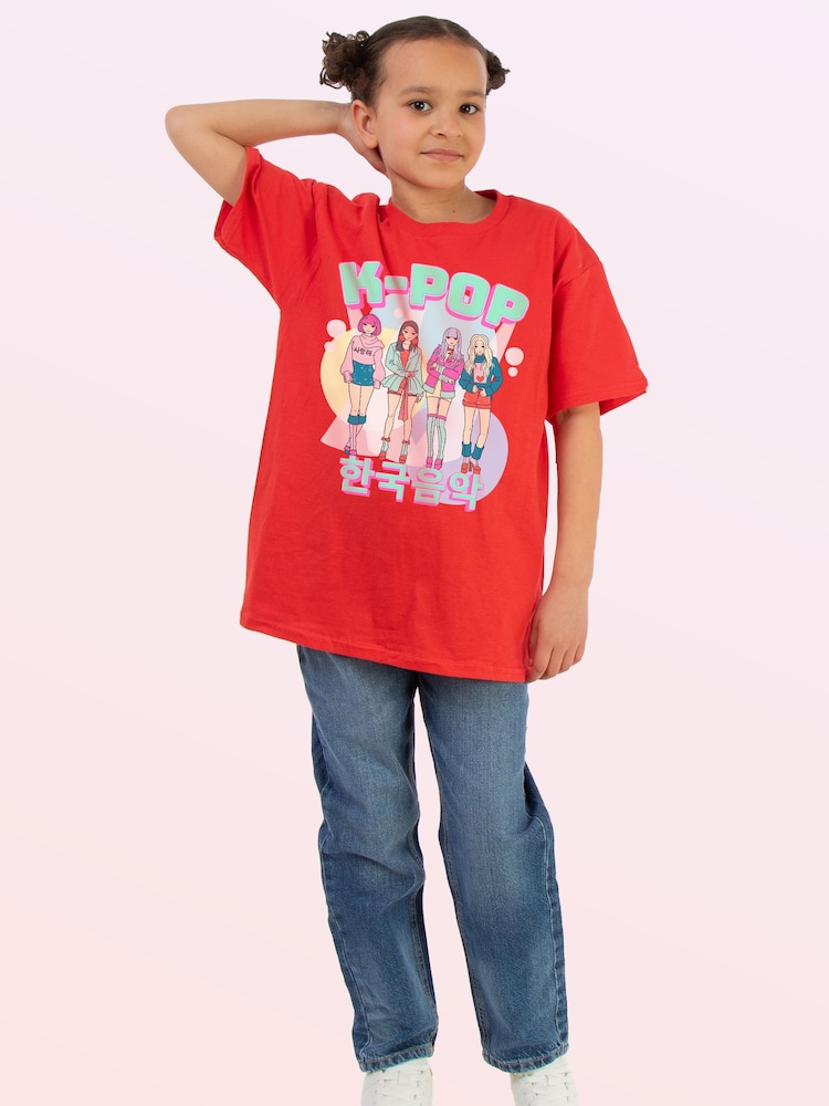 Brands In Red K-Pop Band T-Shirt - Image 2 of 5