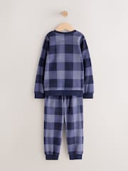 Blue Check Cosy Fleece Pyjamas Set (3-16yrs) - Image 2 of 4
