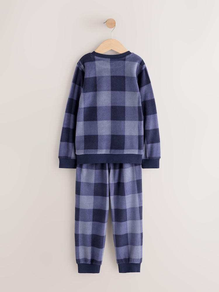 Blue Check Cosy Fleece Pyjamas Set (3-16yrs) - Image 2 of 4 Blue Check Cosy Fleece Pyjamas Set (3-16yrs) - Image 2 of 4