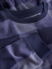 Blue Check Cosy Fleece Pyjamas Set (3-16yrs) - Image 3 of 4