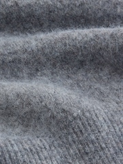 Grey Long Sleeve Standneck Knit Jumper With Wool - Image 5 of 5