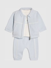 River Island Blue Jacquard Shacket & Joggers Set 3 Piece - Image 3 of 5