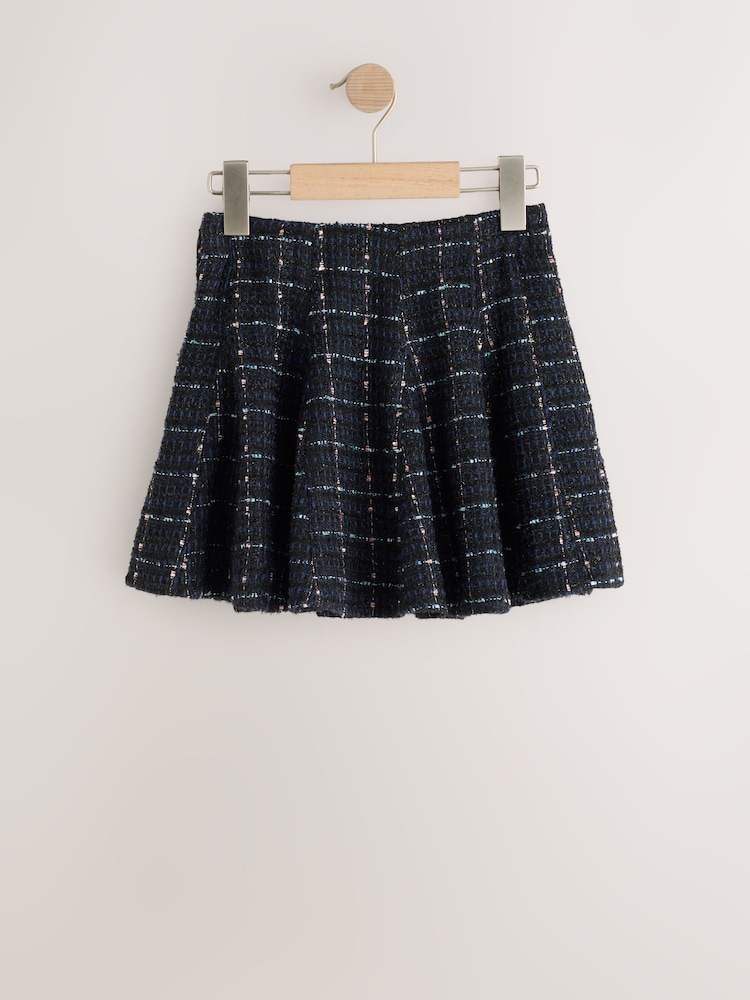 Navy Blue Check Pleated Skirt (3-16yrs) - Image 5 of 5 Navy Blue Check Pleated Skirt (3-16yrs) - Image 5 of 5