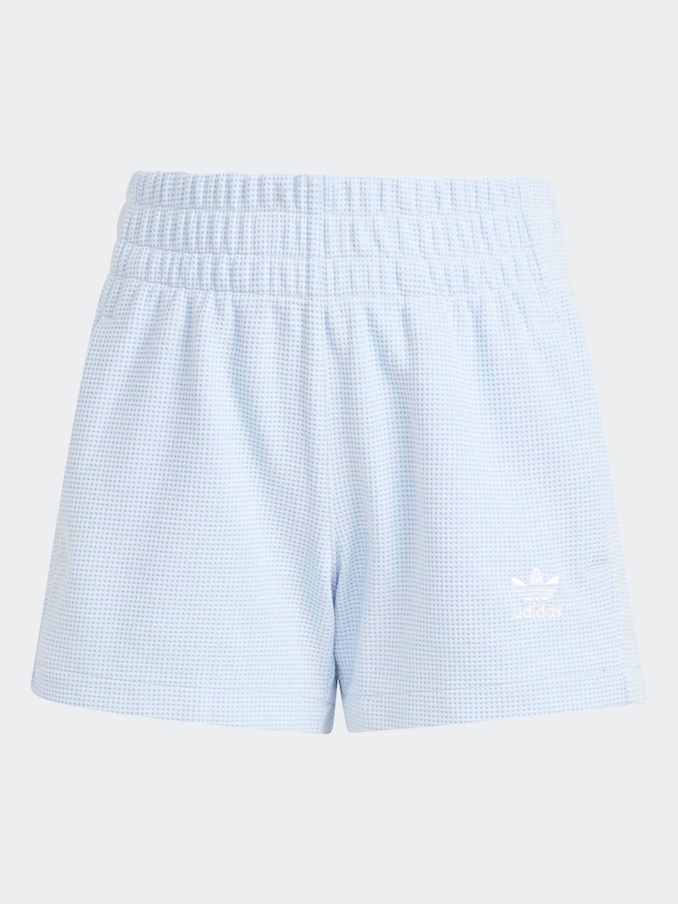 adidas originals Blue Waffle Texture Shorts - Image 6 of 6
