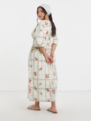 Simply Be White Waist Detail Midi Dress - Image 2 of 4