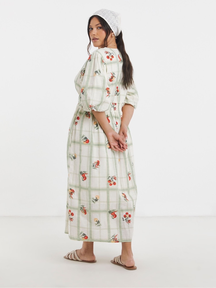 Simply Be White Waist Detail Midi Dress - Image 2 of 4 Simply Be White Waist Detail Midi Dress - Image 2 of 4