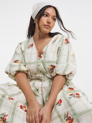 Simply Be White Waist Detail Midi Dress - Image 3 of 4