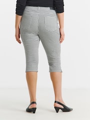 Simply Be Black Gingham Capri Jeans - Image 3 of 4