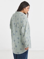 Simply Be White Puff Sleeve Button Down Linen Top - Image 2 of 4