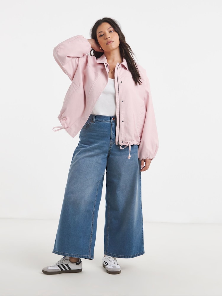 ורוד - Simply Be Cotton Lightweight Short Hooded Parka - תמונה 1 מתוך 4