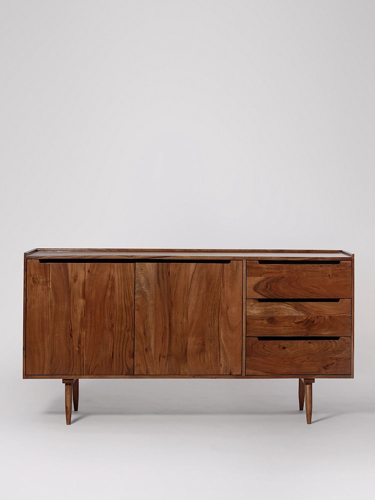 Swoon Mid Brown Southwark Wooden Two Door Three-Drawer Sideboard - Image 1 of 5
