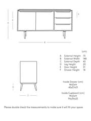 Swoon Mid Brown Southwark Wooden Two Door Three-Drawer Sideboard - Image 5 of 5
