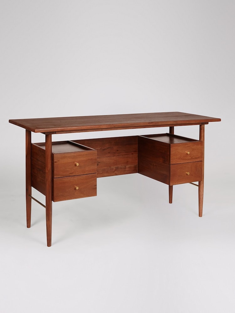 Swoon Mid Brown Hewinson Acacia Wood Desk - Image 2 of 5
