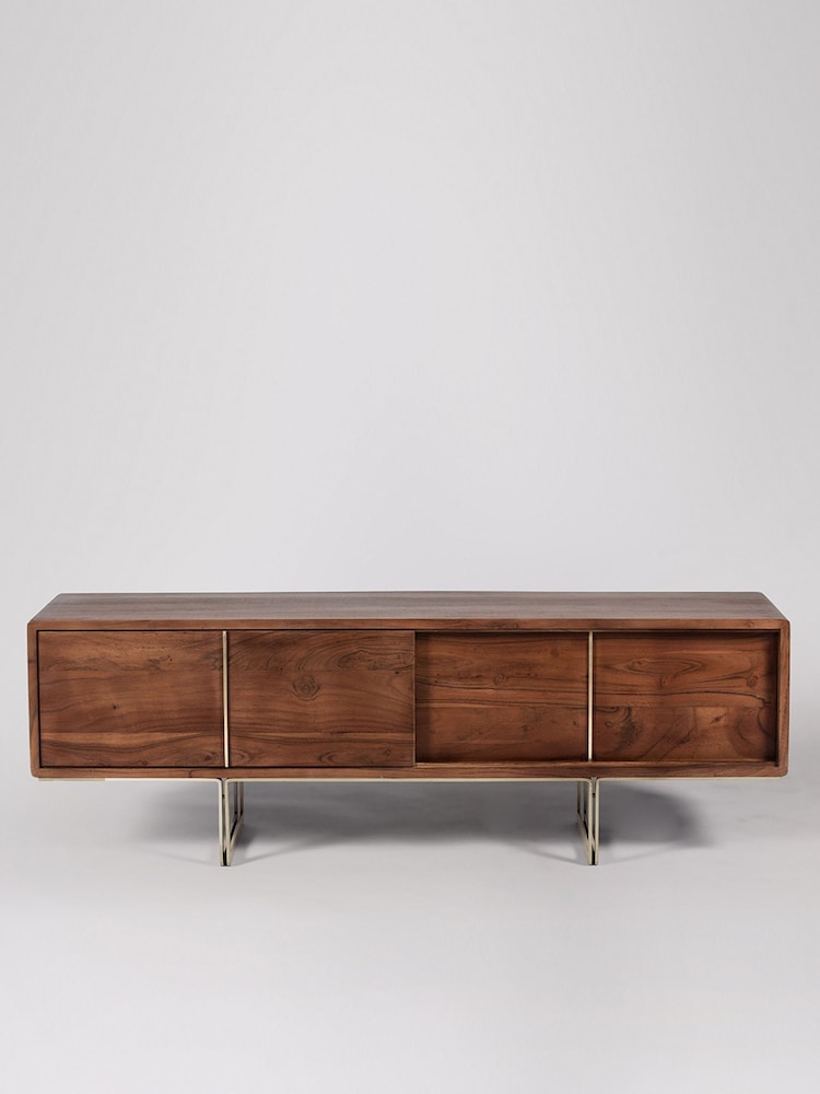 Swoon Mid Brown Hove Acacia Wood Media Unit - Image 1 of 5