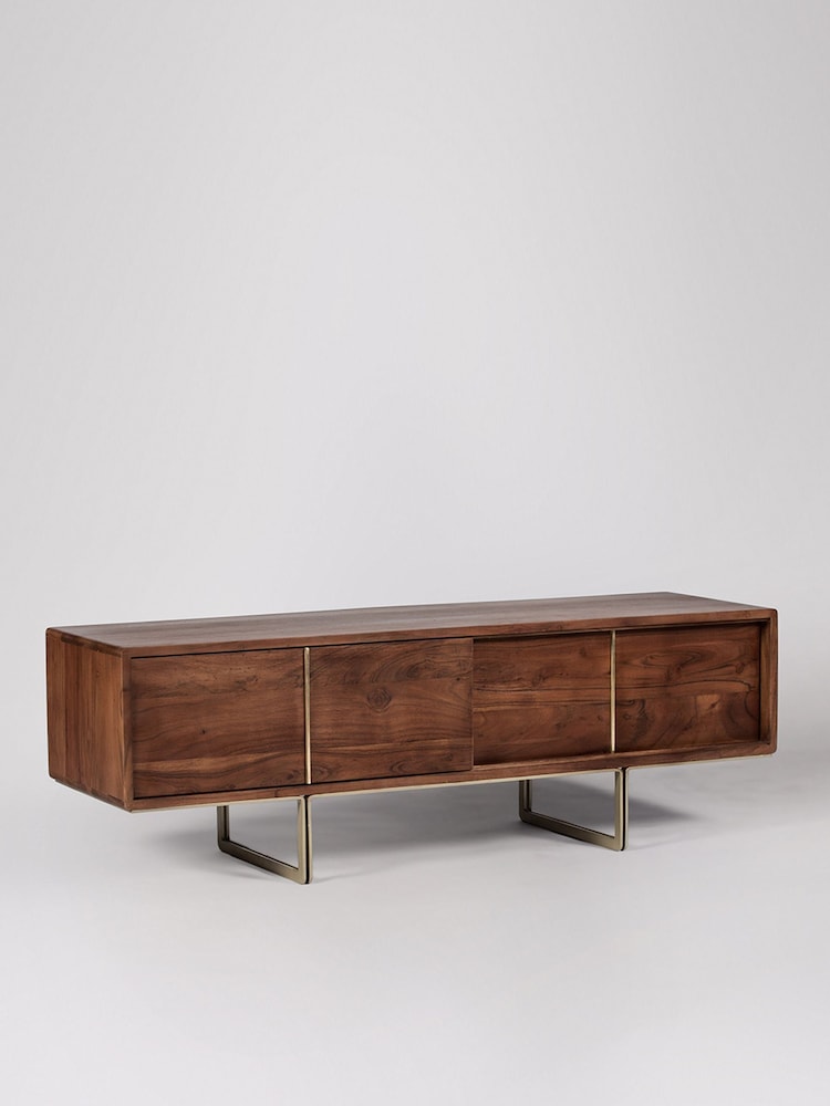 Swoon Mid Brown Hove Acacia Wood Media Unit - Image 2 of 5