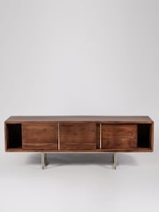 Swoon Mid Brown Hove Acacia Wood Media Unit - Image 4 of 5