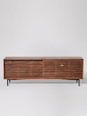 Swoon Mid Brown Weaving Mango Wood Media Unit - Image 1 of 4