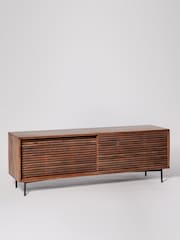 Swoon Mid Brown Weaving Mango Wood Media Unit - Image 2 of 4