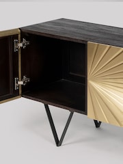 Swoon Black Ziggy Mango Wood Wide Media Unit - Image 5 of 6