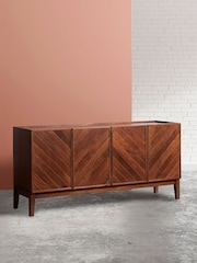 Swoon Mid Brown Metz Mango Wood Four Door Sideboard - Image 1 of 7