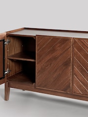 Swoon Mid Brown Metz Mango Wood Four Door Sideboard - Image 3 of 7