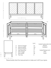 Swoon Mid Brown Metz Mango Wood Four Door Sideboard - Image 7 of 7