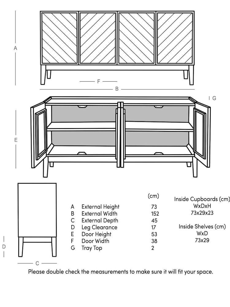 Swoon Mid Brown Metz Mango Wood Four Door Sideboard - Image 7 of 7