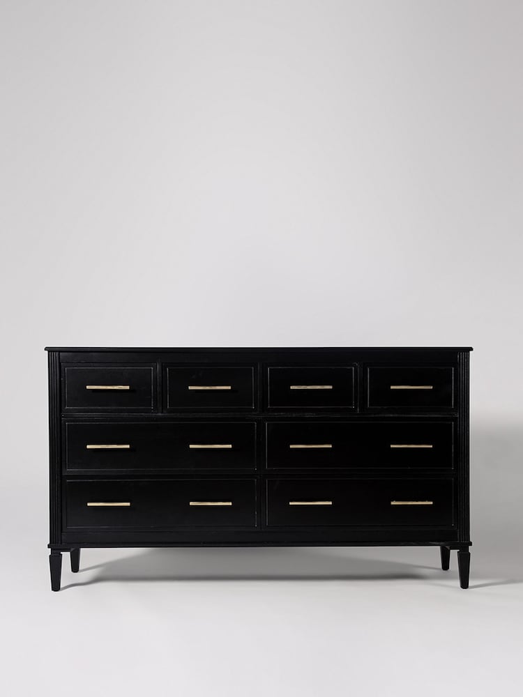 Swoon Black Claudine Mango Wood Eight-Drawer Chest Of Drawers - Image 1 of 7 Swoon Black Claudine Mango Wood Eight-Drawer Chest Of Drawers - Image 1 of 7