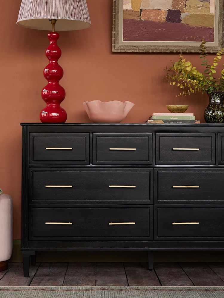 Swoon Black Claudine Mango Wood Eight-Drawer Chest Of Drawers - Image 2 of 7 Swoon Black Claudine Mango Wood Eight-Drawer Chest Of Drawers - Image 2 of 7