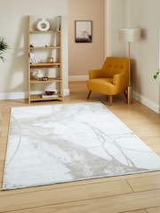 Think Rugs Cream Mirage MR26 Modern Abstract Rug - Image 1 of 6